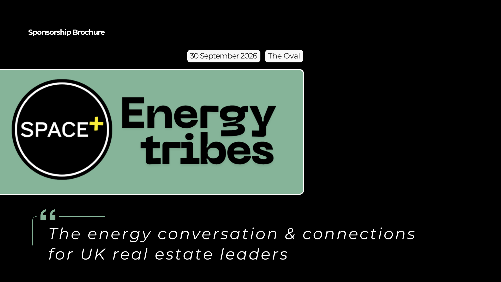 SPACE Energy Tribes Sponsorship Brochure