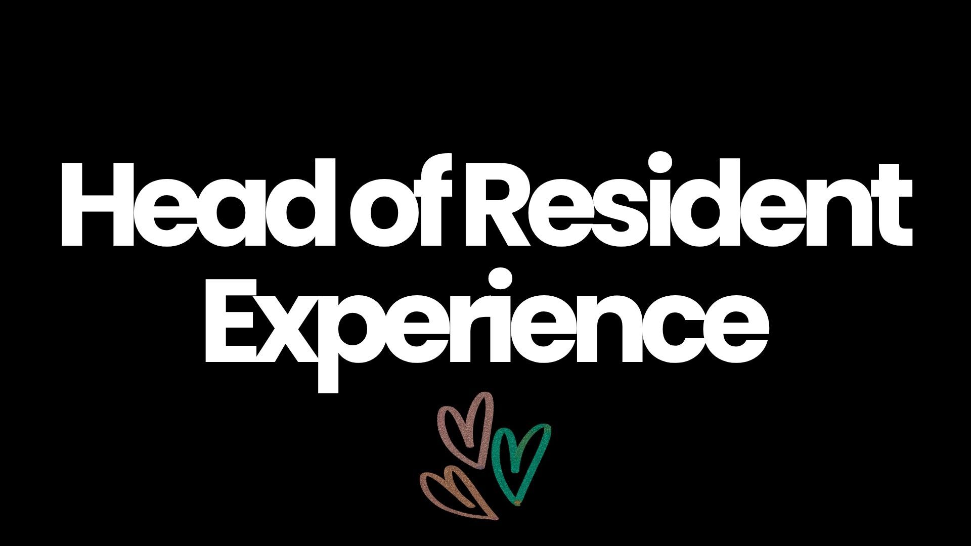 Head of Resident Experience Head of Resident Experience